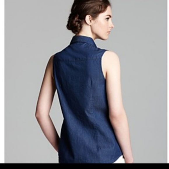 AQUA Sleeveless Dark Denim with Studs Top - Picture 3 of 4